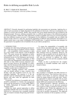 Risks in defining acceptable Risk Levels