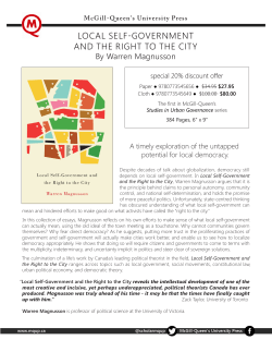 local self-government and the right to the city