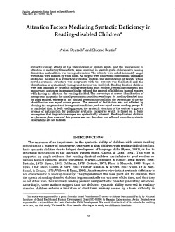 Attention Factors Mediating Syntactic Deficiency in Reading