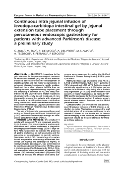 Continuous intra jejunal infusion of levodopa