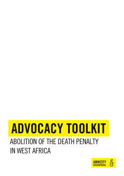 Advocacy Toolkit For Death Penalty Abolition in West Africa