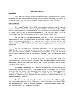 India-China Relations Introduction India and China have had