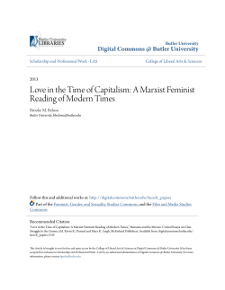 Love in the Time of Capitalism - Digital Commons @ Butler University