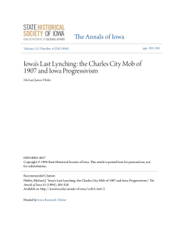 Iowa`s Last Lynching: the Charles City Mob of 1907 and Iowa