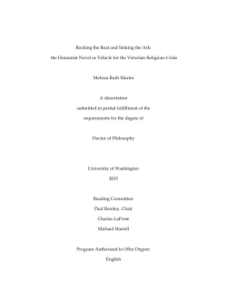 Rocking the Boat and Sinking the Ark: the Humanist Novel as