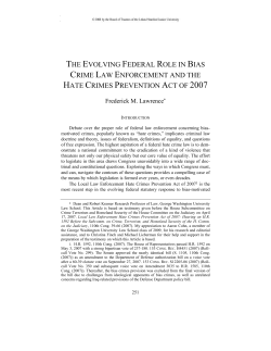 the evolving federal role in bias crime law enforcement and the hate
