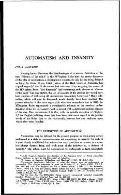 automatism and insanity