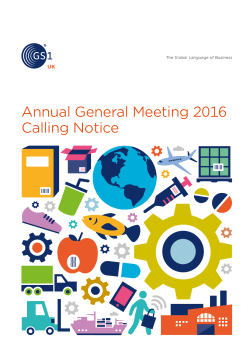 Annual General Meeting 2016 Calling Notice