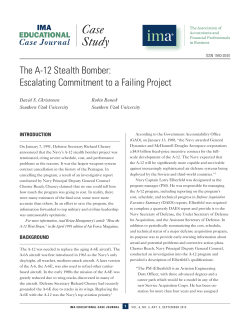 The A-12 Stealth Bomber: Escalating Commitment to a Failing