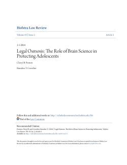 Legal Osmosis: The Role of Brain Science in Protecting Adolescents