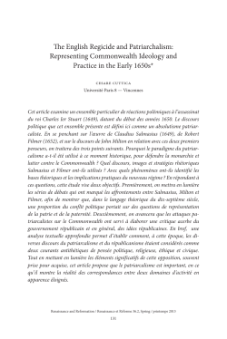 The English Regicide and Patriarchalism