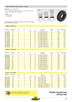 Other diameters or larger number of grooves at short notice, on