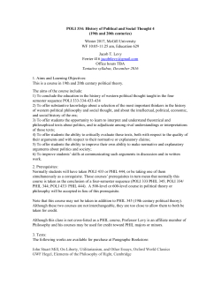 POLI 334: History of Political and Social Thought 4