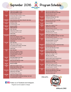 Program Schedule September 2016