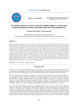 Flavonoids content in extracts secang (Caesalpinia Sappan L