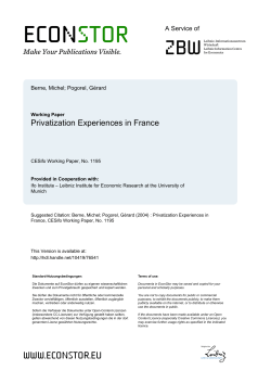 Privatization Experiences in France