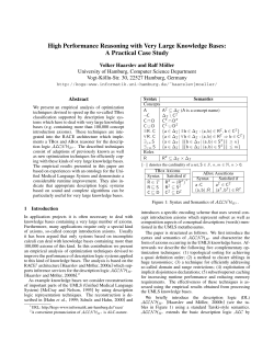 High Performance Reasoning with Very Large Knowledge Bases: A