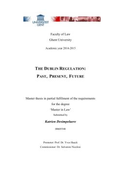 the dublin regulation: past, present, future
