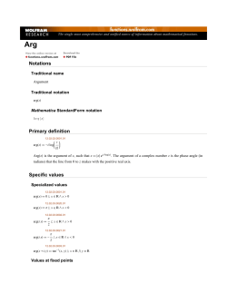 Notations Primary definition Specific values