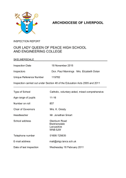 Section 48 Archdiocese Inspection Report