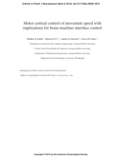 Motor cortical control of movement speed with implications for brain