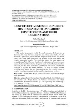 Cost effectiveness of Concrete Mix design based on various