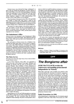 McCulloch, Judge --- "DPP: The Bongiomo affair" [1995] AltLawJl 62