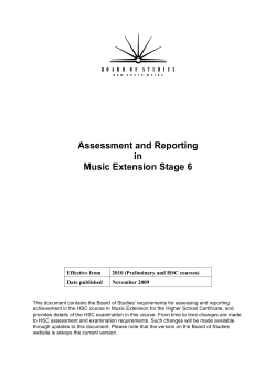Assessment and Reporting in Music Extension
