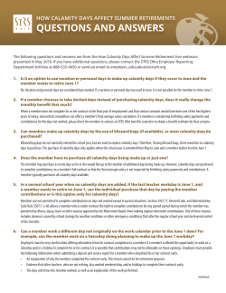 How Calamity Days Affect Summer Retirements