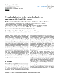 Operational algorithm for ice&ndash;water classification