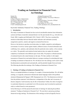 Trading on Sentiment in Financial Text: An Ontology