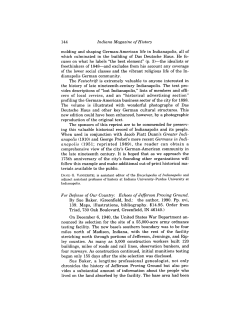 Indiana Magazine of History For Defense of Our Country: Echoes of