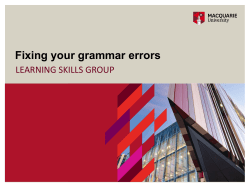 Fixing your grammar errors - Macquarie University