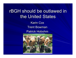 rBGH should be outlawed in the United States
