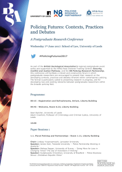 Policing Futures PGR Conference - British Society of Criminology