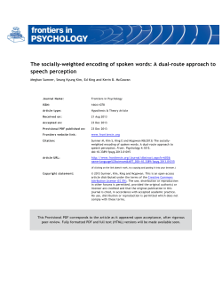 The socially-weighted encoding of spoken words: A dual