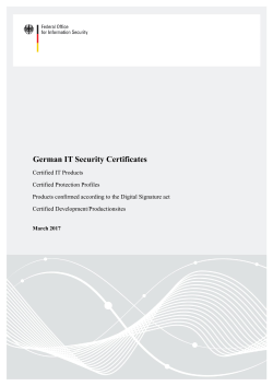 German IT Security Certificates - BSI