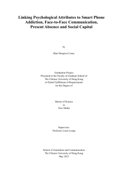 Linking Psychological Attributes to Smart Phone Addiction, Face to