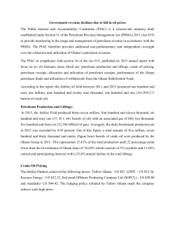 Government revenue declines due to fall in oil prices