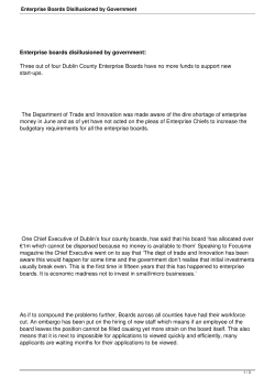 Enterprise Boards Disillusioned by Government