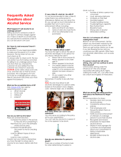 Frequently Asked Questions about Alcohol Service