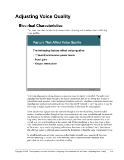 Adjusting Voice Quality