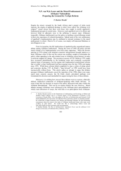 NP van Wyk Louw and the Moral Predicament of