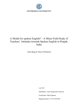 A Model for spoken English? - A Minor Field Study of