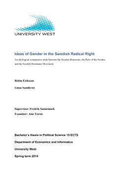 Ideas of Gender in the Swedish Radical Right