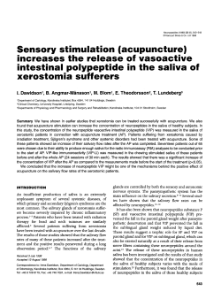Sensory stimulation (acupuncture) increases the