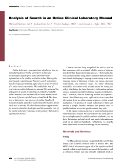 Analysis of Search in an Online Clinical Laboratory Manual