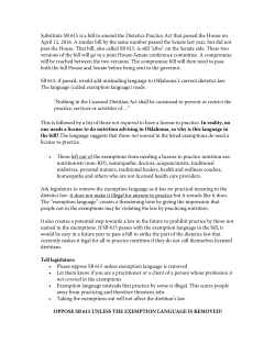 Substitute SB 615 is a bill to amend the Dietetics Practice Act that