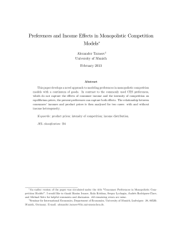 Preferences and Income Effects in Monopolistic Competition Models"