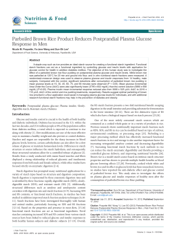 Parboiled Brown Rice Product Reduces Postprandial